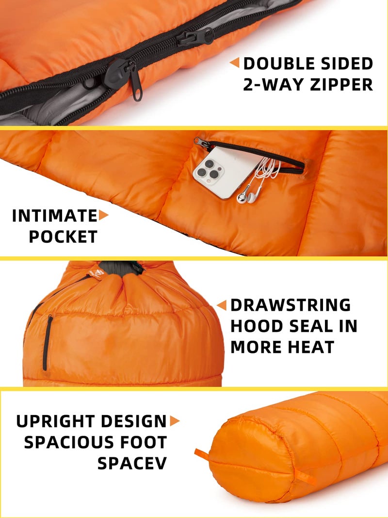Bessport Mummy Sleeping Bag | 15-45 â„‰ Extreme 3-4 Season Sleeping Bag for Adults Cold Weatherâ€“ Warm and Washable, for Hiking Traveling & Outdoor Activities - Image 5